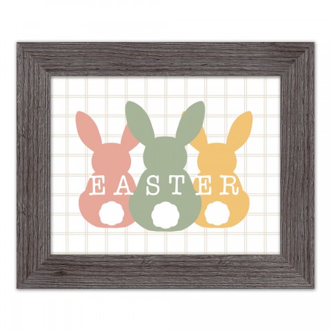 Easter Bunny Lineup 11x14 Western Gray Framed Print