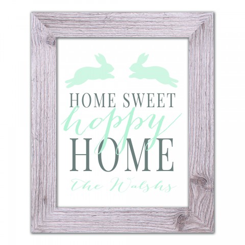 Home Hoppy Home 2 Personalized 11x14 Western White Framed Print