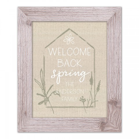 Welcome Spring House 2 Personalized 11x14 Western White Framed Print