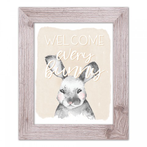 Welcome Every Bunny 2 11x14 Western White Framed Print