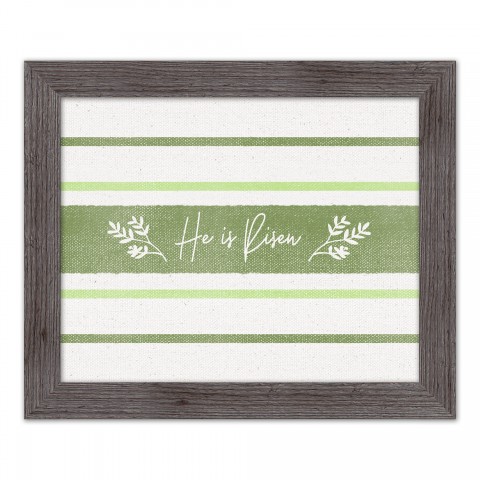 He Is Risen Green Stripes 1 16x20 Western Gray Framed Print