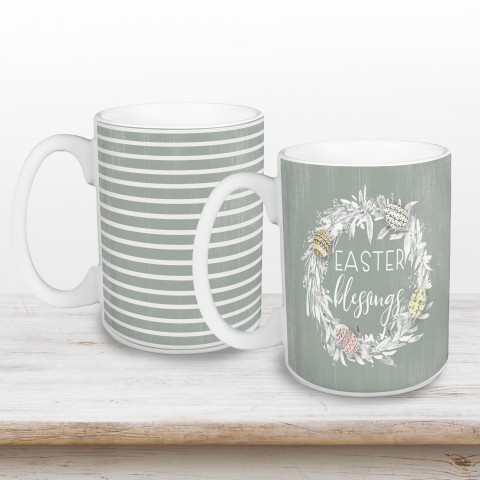 Easter Blessings Wreath Mug Set  Drinkware Set