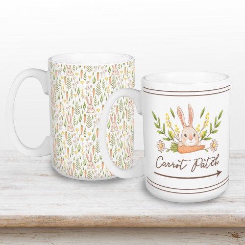 Bunny Carrot Patch Mug Set  Drinkware Set