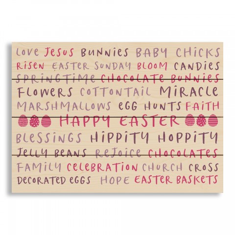 Easter Stuff Purples 20x14 Pallet Wood Art
