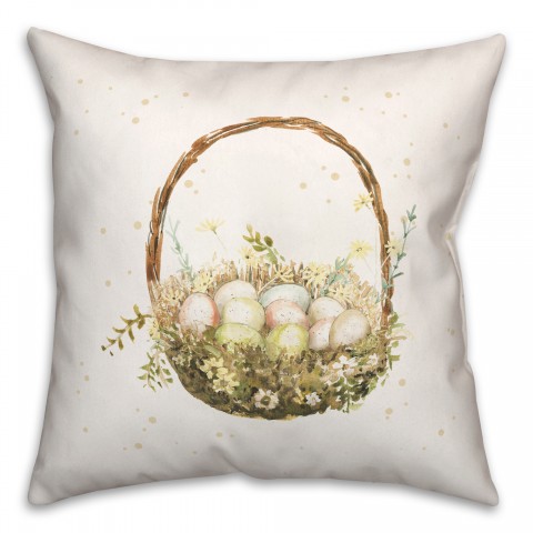 Easter Egg Hunt Basket 2 18x18 Indoor / Outdoor Pillow