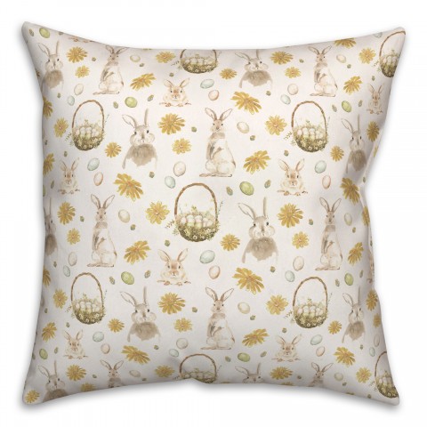 Easter Greetings Pattern 18x18 Indoor / Outdoor Pillow