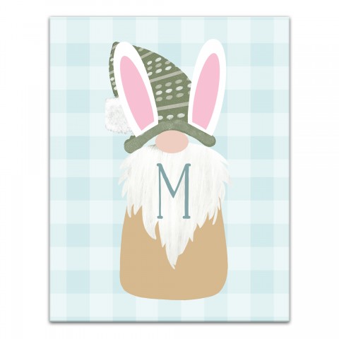 Cute Bunny Gnome Personalized 11x14 Canvas Wall Art