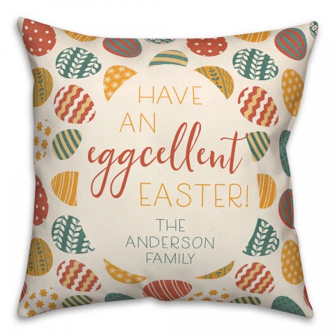 Eggcellent Easter Egg 2 Personalized 18x18 Indoor / Outdoor Pillow