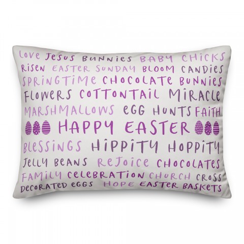 Easter Stuff Purples 2 14x20 Indoor / Outdoor Pillow