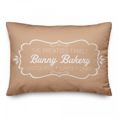 Bunny Bakery 2 Personalized 14x20 Indoor / Outdoor Pillow