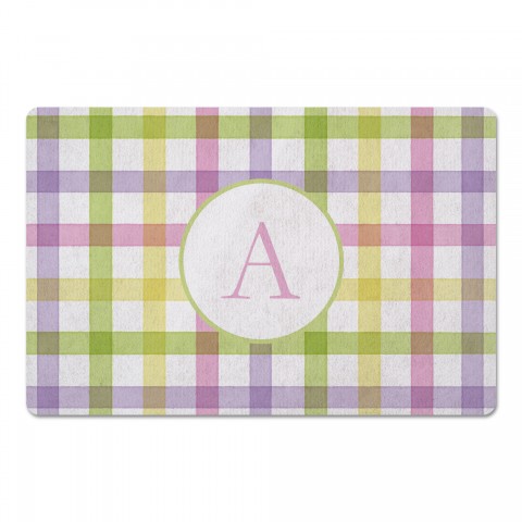 Pastel Plaid 3 Personalized 27x18 Floor Mat