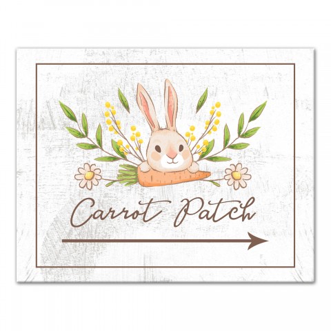 Bunny Carrot Patch 11x14 Canvas Wall Art