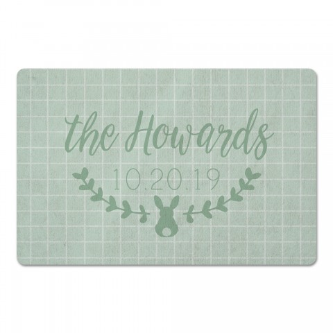 Fam Name Date Mat Personalized 27x18 Floor Mat