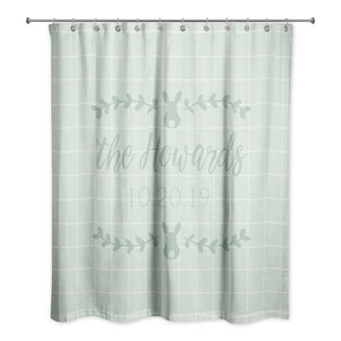 Fam Name Date Shower Curtain Personalized 71x74 Shower Curtain