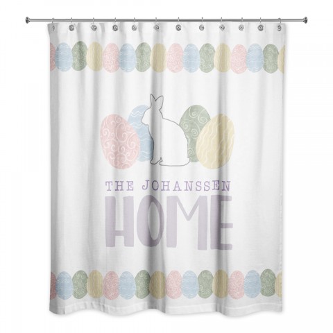 Home Easter Eggs Shower Curtain Personalized 71x74 Shower Curtain