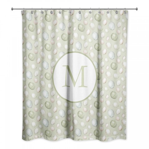 Sage Easter Egg Pattern Shower Curtain Personalized 71x74 Shower Curtain