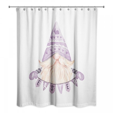 Easter Gnome Banner Shower Curtain 71x74 Shower Curtain
