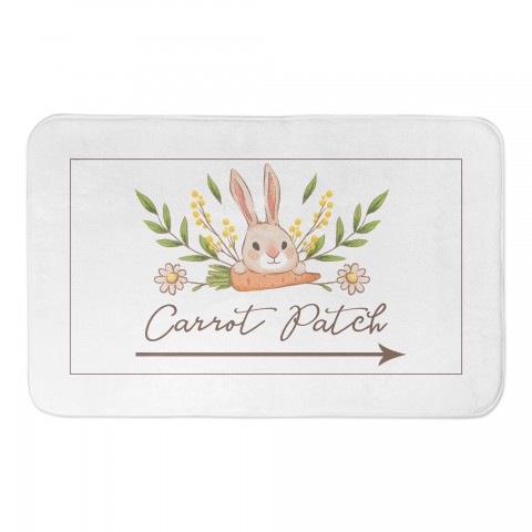 Bunny And Carrot Patch Bath Mat 34x21 Bath Mat