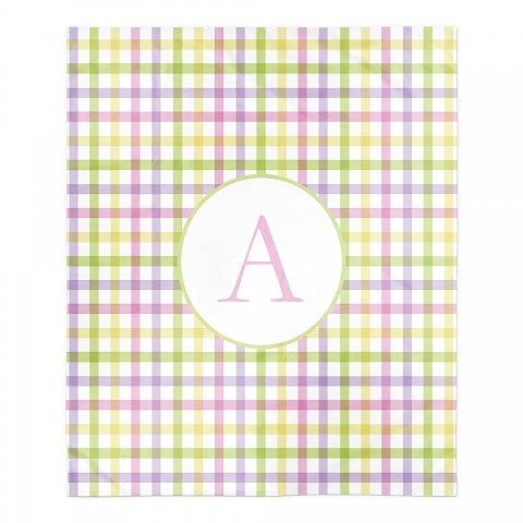 Pastel Plaid Blanket Personalized 50x60 Sherpa Fleece Blanket