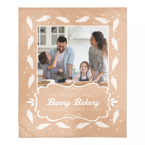 Bunny Bakery Blanket Personalized 50x60 Sherpa Fleece Blanket
