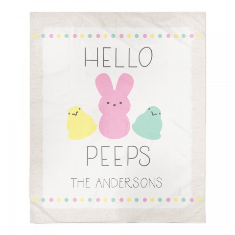 Hello Peeps Blanket Personalized 50x60 Sherpa Fleece Blanket