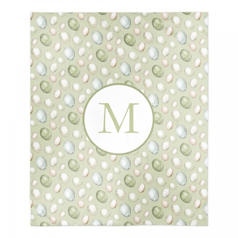 Sage Easter Egg Pattern Blanket Personalized 50x60 Sherpa Fleece Blanket