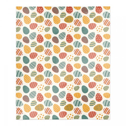 Bold Easter Egg Pattern Blanket 50x60 Sherpa Fleece Blanket