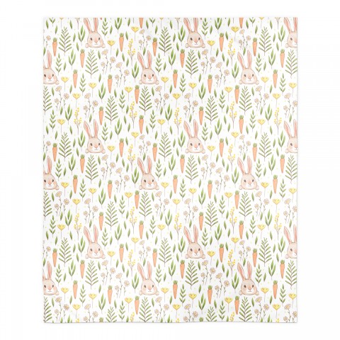 Bunny And Carrot Pattern Blanket 50x60 Sherpa Fleece Blanket