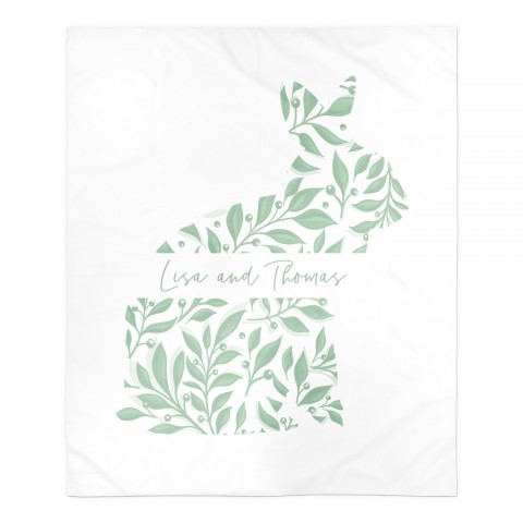 Floral Bunny Blanket Personalized 50x60 Sherpa Fleece Blanket