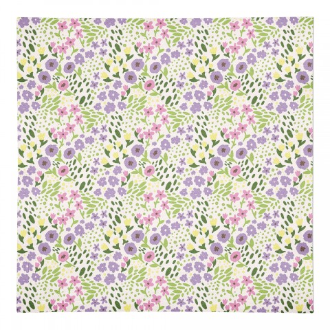 Whimsical Spring Floral Napkin 10x10 Cotton Twill Napkin