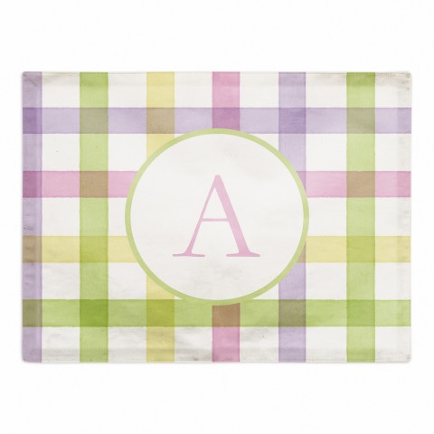 Pastel Plaid Placemat Personalized 18x14 Cotton Twill Placemat