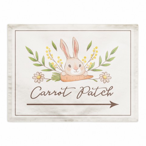 Bunny Carrot Patch Placemat 18x14 Cotton Twill Placemat