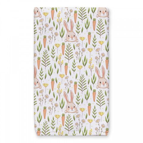 Bunny And Carrot Pattern 16x25 Towel