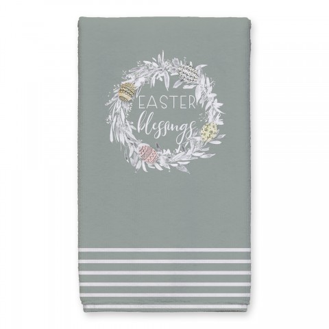 Easter Blessings Wreath Towel 16x25 Towel