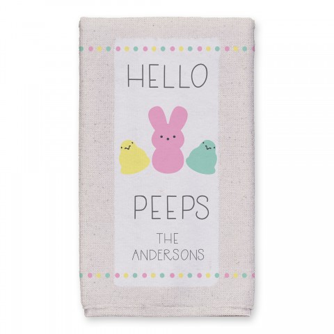 Hello Peeps Towel Personalized 16x25 Towel