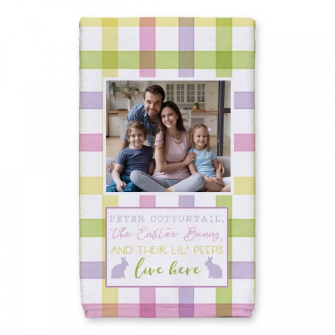 Easter Family Plaid Towel Personalized 16x25 Towel