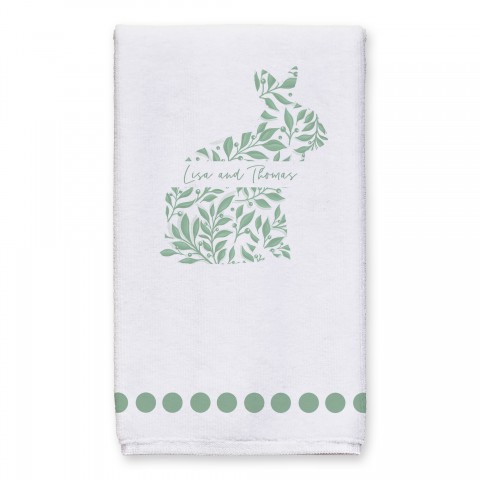 Floral Bunny Towel Personalized 16x25 Towel