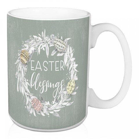 Easter Blessings Wreath Mug 15 oz Mug