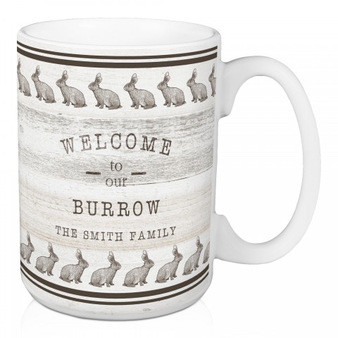Welcome Burrow Bunny Mug Personalized 15 oz Mug