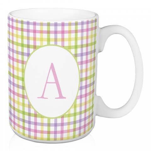 Pastel Plaid Mug Personalized 15 oz Mug