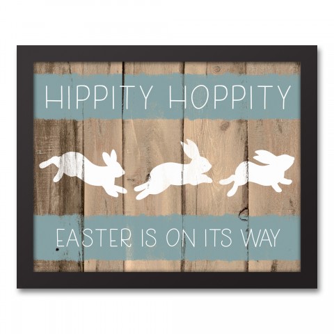 Hippity Hoppity Bunnies 11x14 Black Floating Framed Canvas