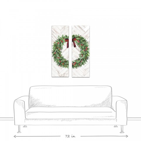 Holiday Wreath Set 12x36 Canvas Wall Art