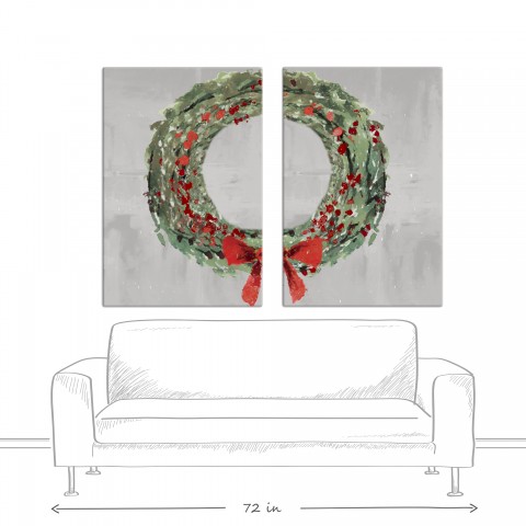Painterly Wreath Strokes Set 20x30 Canvas Wall Art