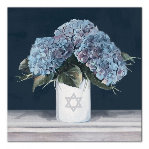 Star Of David Hydrangeas 24x24 Canvas Wall Art