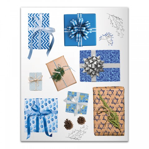 Eight Gifts Of Hanukkah 24x30 Canvas Wall Art