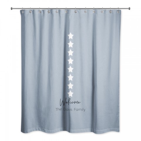 Welcome Stars Personalized 71x74 Shower Curtain