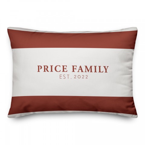 Simple Red Stripes Personalized 14x20 Spun Poly Pillow