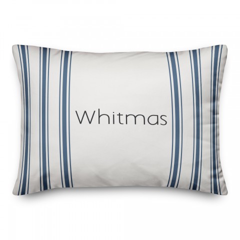 Simple Blue Stripes Personalized 14x20 Spun Poly Pillow