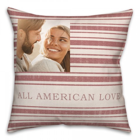 All American Love Personalized 18x18 Spun Poly Pillow