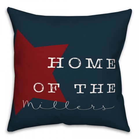 Red Star Home Personalized 18x18 Indoor / Outdoor Pillow